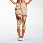 T-Rex Fossil Print Women's Capri Leggings