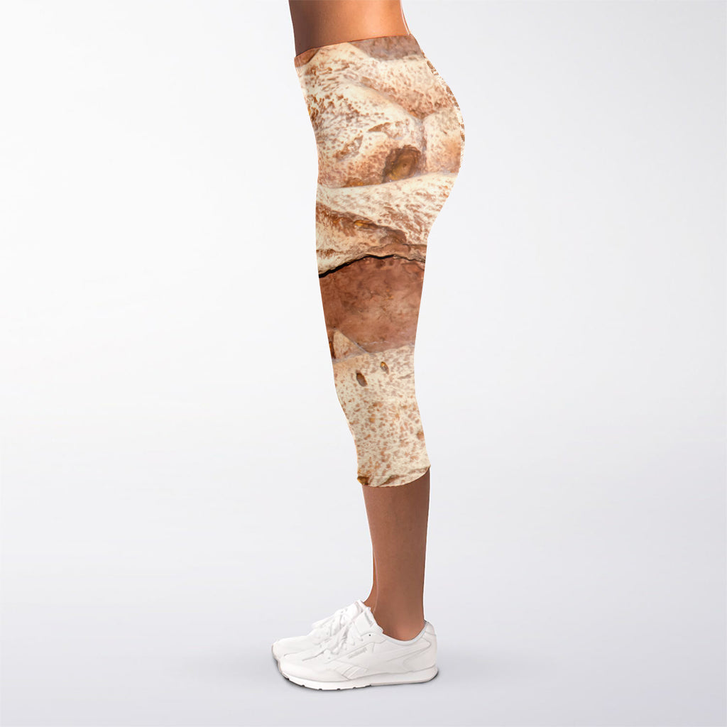 T-Rex Fossil Print Women's Capri Leggings