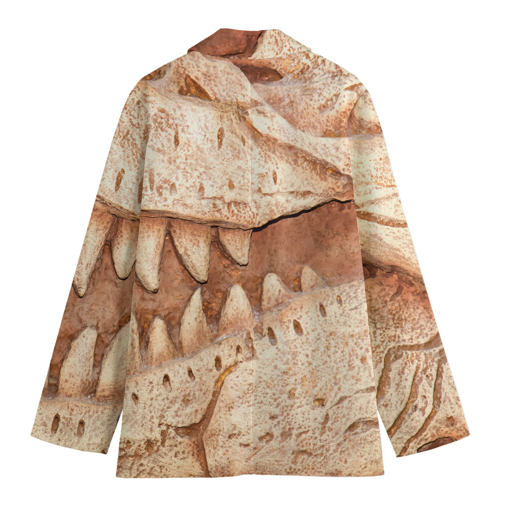 T-Rex Fossil Print Women's Cotton Blazer