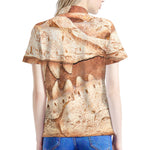 T-Rex Fossil Print Women's Polo Shirt