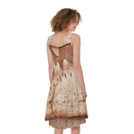 T-Rex Fossil Print Women's Sleeveless Dress