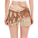 T-Rex Fossil Print Women's Split Running Shorts