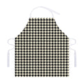 Tan And Black Houndstooth Pattern Print Adjustable Apron