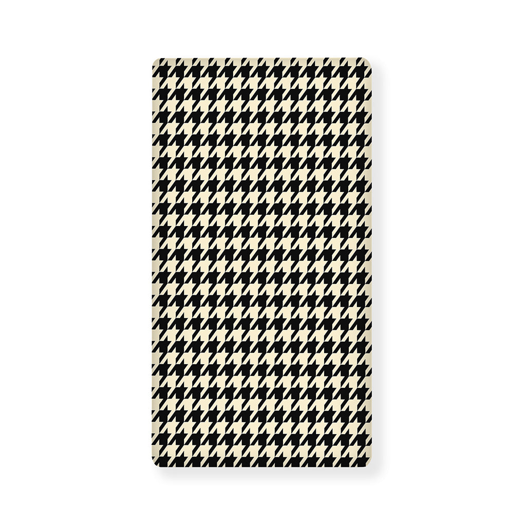 Tan And Black Houndstooth Pattern Print Baby Crib Sheet