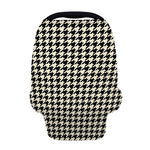 Tan And Black Houndstooth Pattern Print Baby Seat Cover
