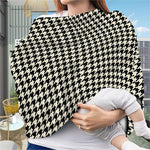 Tan And Black Houndstooth Pattern Print Baby Seat Cover
