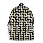 Tan And Black Houndstooth Pattern Print Backpack