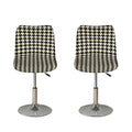 Tan And Black Houndstooth Pattern Print Bar Stool Covers
