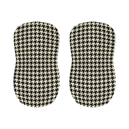 Tan And Black Houndstooth Pattern Print Bar Stool Covers