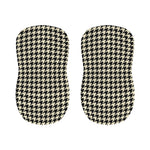 Tan And Black Houndstooth Pattern Print Bar Stool Covers