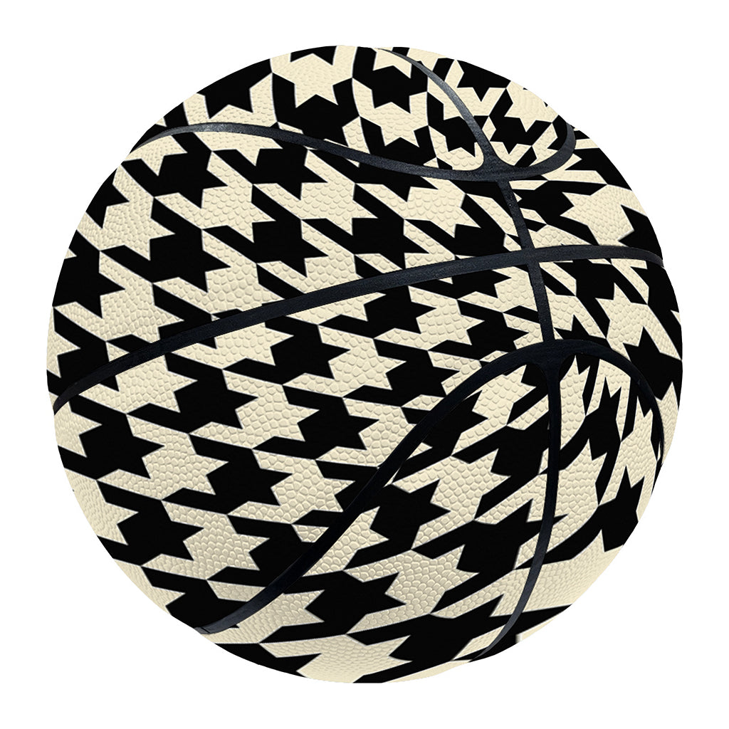 Tan And Black Houndstooth Pattern Print Basketball