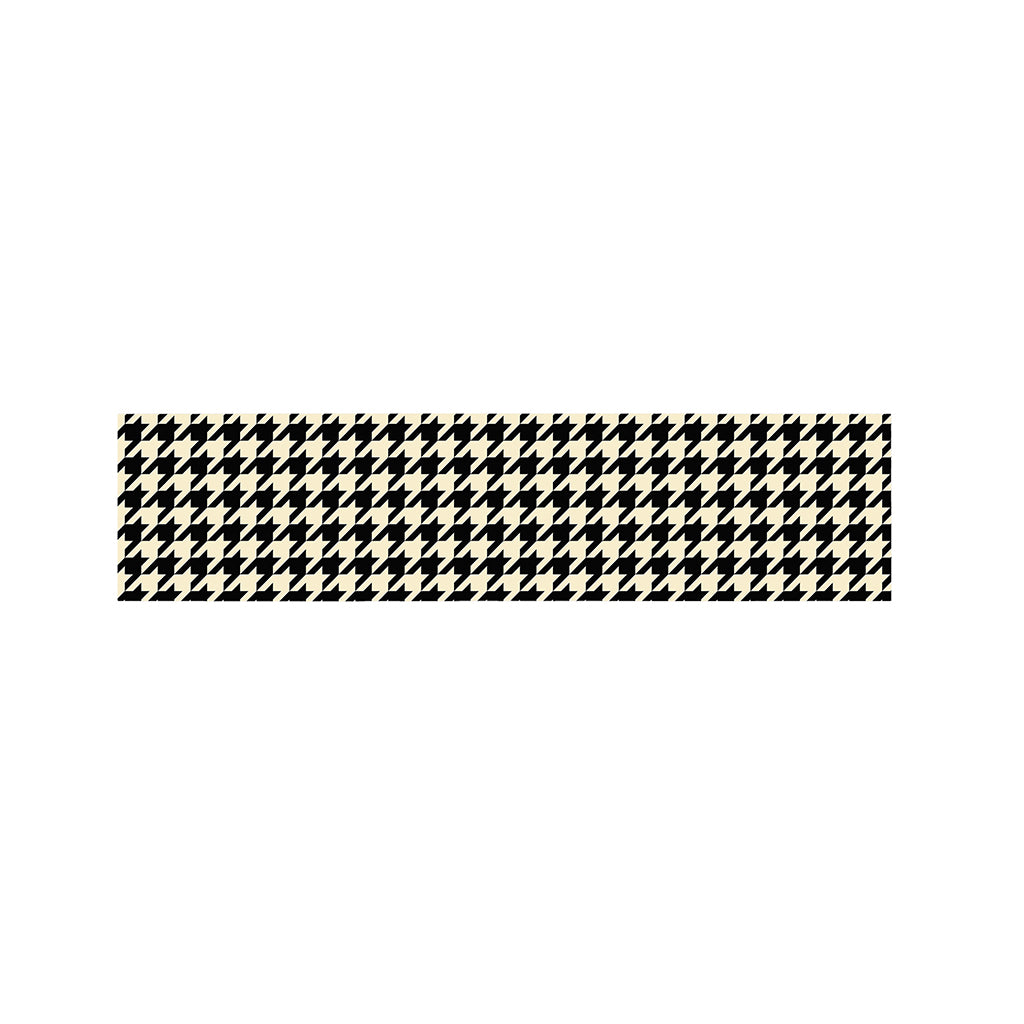 Tan And Black Houndstooth Pattern Print Bed Runner