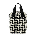 Tan And Black Houndstooth Pattern Print Bible Tote Bag