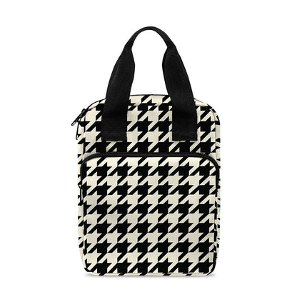 Tan And Black Houndstooth Pattern Print Bible Tote Bag