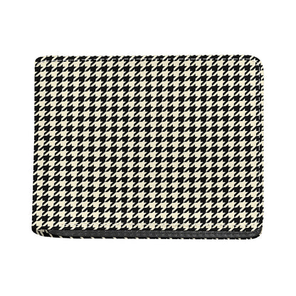 Tan And Black Houndstooth Pattern Print Bifold Wallet