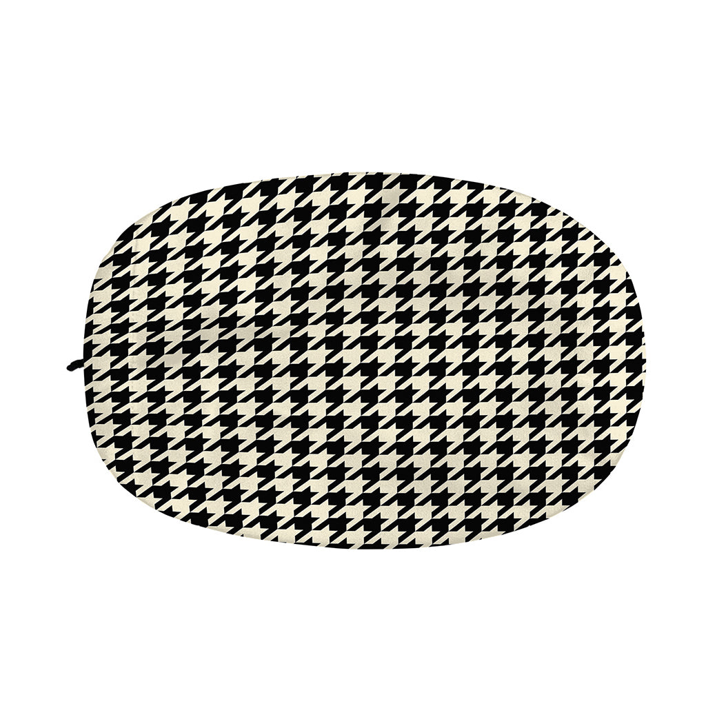 Tan And Black Houndstooth Pattern Print Car Side Mirror Covers