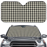 Tan And Black Houndstooth Pattern Print Car Windshield Sun Shade