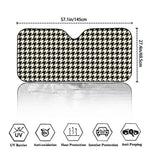 Tan And Black Houndstooth Pattern Print Car Windshield Sun Shade