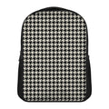 Tan And Black Houndstooth Pattern Print Casual Backpack