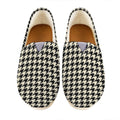 Tan And Black Houndstooth Pattern Print Casual Shoes