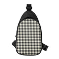 Tan And Black Houndstooth Pattern Print Sling Bag