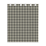 Tan And Black Houndstooth Pattern Print Curtain