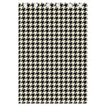 Tan And Black Houndstooth Pattern Print Curtain