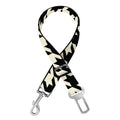 Tan And Black Houndstooth Pattern Print Dog Seat Belt