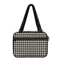 Tan And Black Houndstooth Pattern Print Double Strap Bible Bag