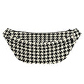 Tan And Black Houndstooth Pattern Print Fanny Pack