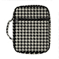 Tan And Black Houndstooth Pattern Print Front Pocket Bible Bag
