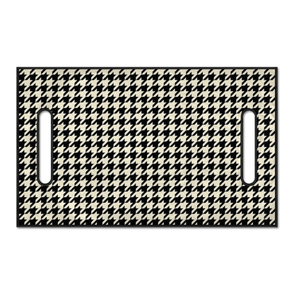 Tan And Black Houndstooth Pattern Print Golf Cart Seat Cover