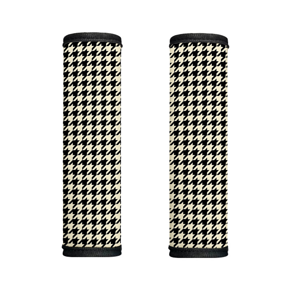 Tan And Black Houndstooth Pattern Print Handle Covers