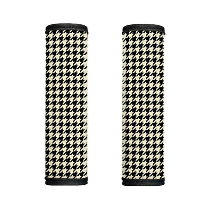 Tan And Black Houndstooth Pattern Print Handle Covers
