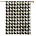 Tan And Black Houndstooth Pattern Print House Flag