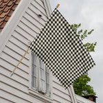 Tan And Black Houndstooth Pattern Print House Flag