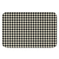 Tan And Black Houndstooth Pattern Print Indoor Door Mat