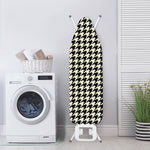 Tan And Black Houndstooth Pattern Print Ironing Board Cover