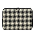 Tan And Black Houndstooth Pattern Print Laptop Sleeve