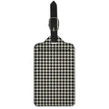 Tan And Black Houndstooth Pattern Print Luggage Tag