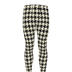 Tan And Black Houndstooth Pattern Print Men's leggings