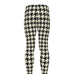 Tan And Black Houndstooth Pattern Print Men's leggings