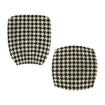 Tan And Black Houndstooth Pattern Print Office Chair Cover