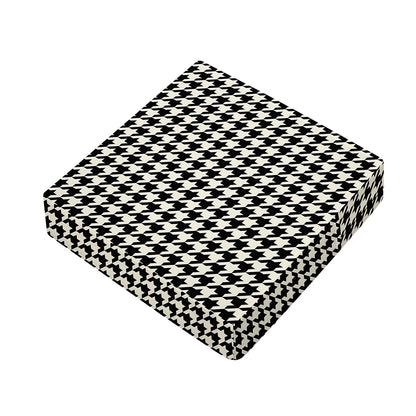 Tan And Black Houndstooth Pattern Print Outdoor Seat Cushion Cover