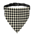 Tan And Black Houndstooth Pattern Print Over The Collar Dog Bandana