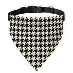 Tan And Black Houndstooth Pattern Print Over The Collar Dog Bandana