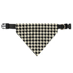 Tan And Black Houndstooth Pattern Print Over The Collar Dog Bandana