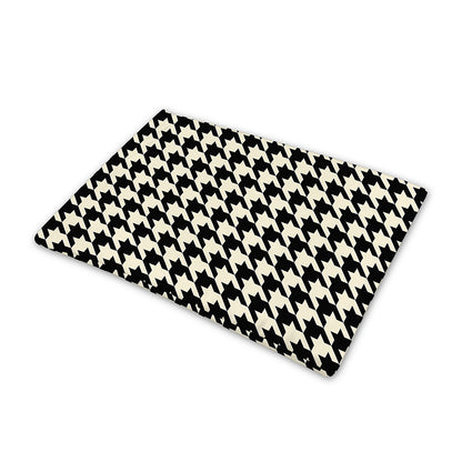 Tan And Black Houndstooth Pattern Print Pet Cooling Mat Cover