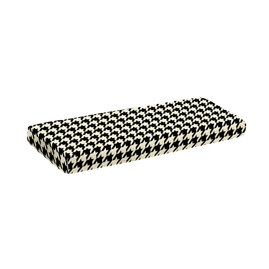 Tan And Black Houndstooth Pattern Print Piano Keyboard Cover