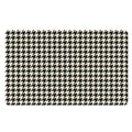 Tan And Black Houndstooth Pattern Print Polyester Doormat